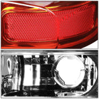00-06 Chevrolet Tahoe Suburban Yukon LED Tail Lights Chrome Red