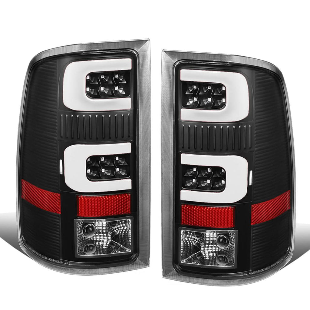 07-14 GMC Sierra 3D LED Tail Lights Black Clear