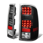 07-14 GMC Sierra LED Tail Lights Black Clear