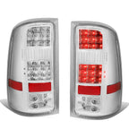 2007-2014 GMC Sierra LED Tail Lights - Chrome/Clear