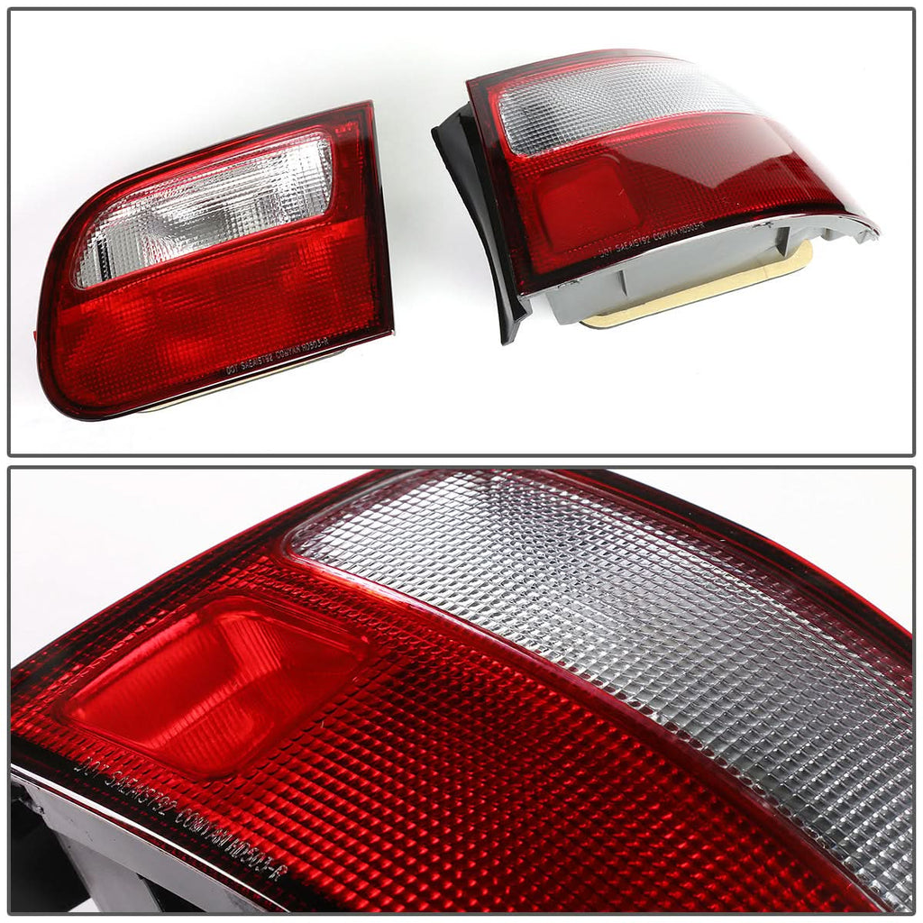 92-95 Honda Civic 2/3-Door Red Clear Tail Lights