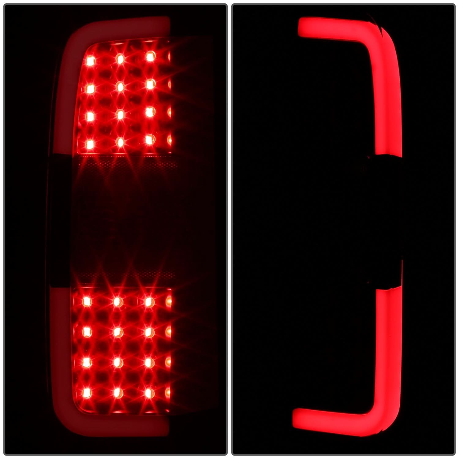 2015-2022 Chevrolet Colorado Black LED Tail Lights Red Clear Lens