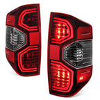 14-21 Toyota Tundra LED Tube Tail Lights Black Housing Red Lens