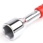 4-Way Cross Lug Wrench - Chrome Vanadium Steel - 16" - Red/Silver