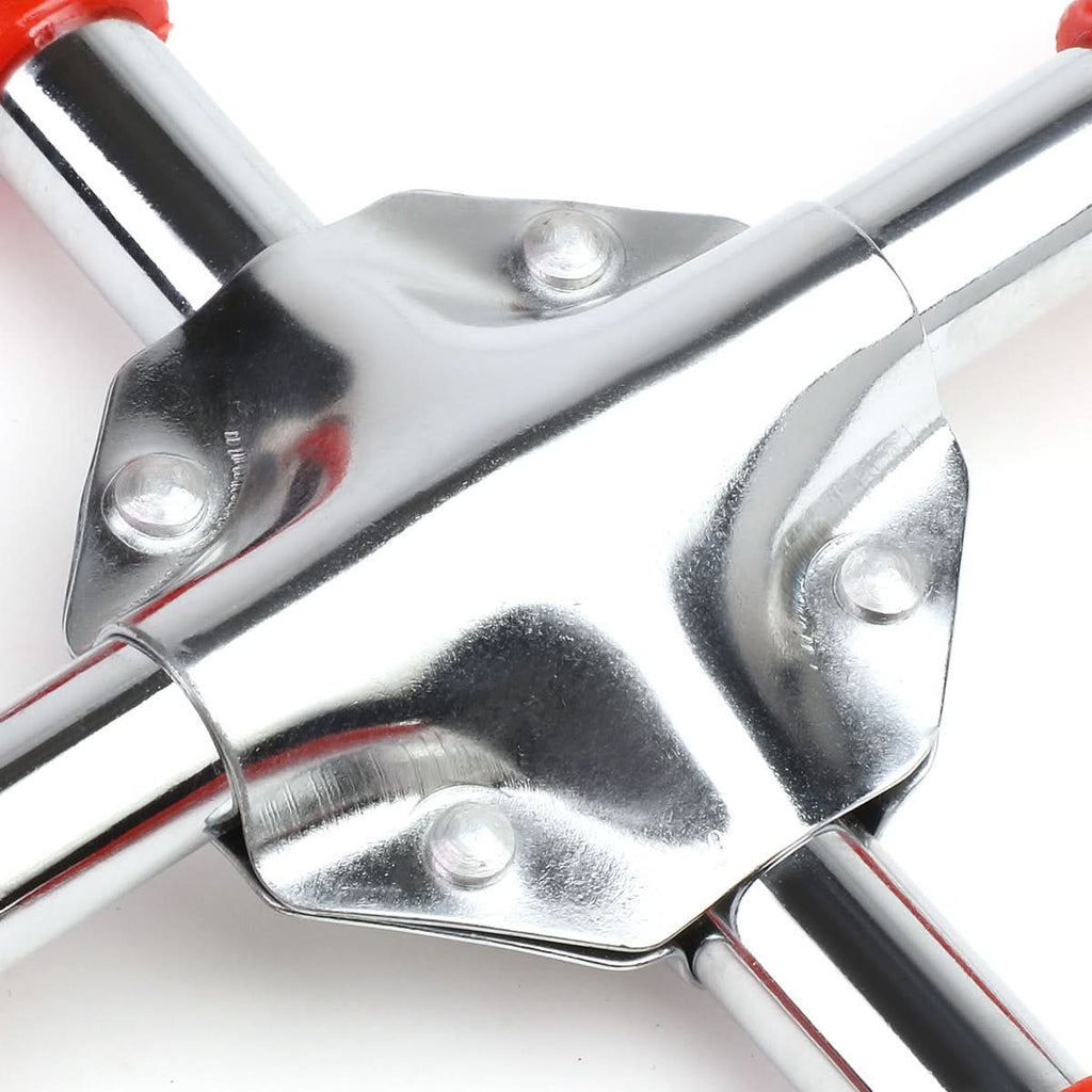 4-Way Cross Lug Wrench - Chrome Vanadium Steel - 16" - Red/Silver