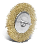 DNA Logo Wire Wheel 4 inch OD 1/4 inch Shank Metallic Brass