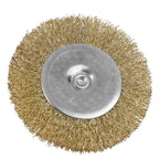 DNA Logo Wire Wheel 4 inch OD 1/4 inch Shank Metallic Brass