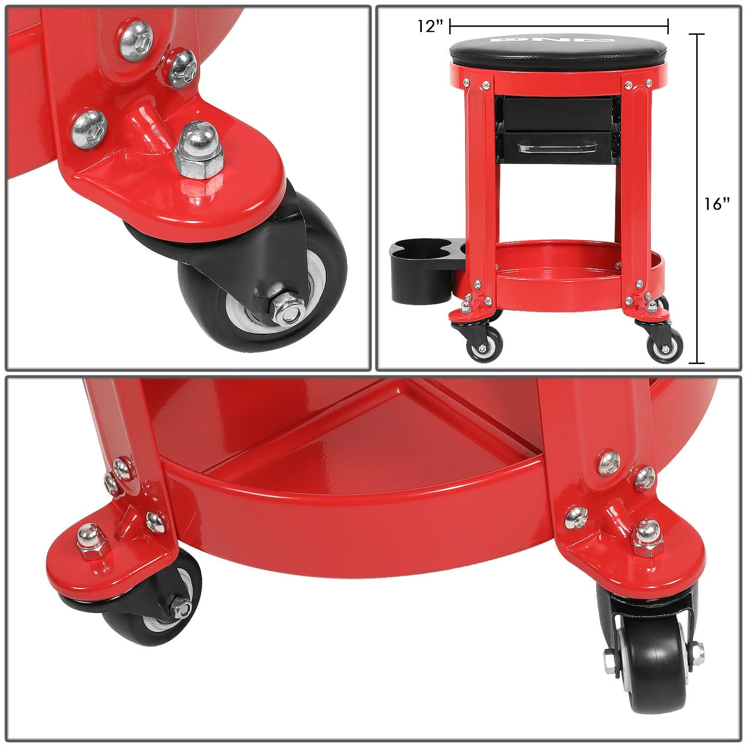 Mechanic Roller Seat 16" Diameter 16" Height 300lbs Max Capacity
