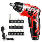 3.6V Cordless Screwdriver with LED Work Light - Red