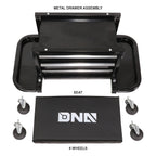 3 Drawer Rolling Mechanics Seat - Black