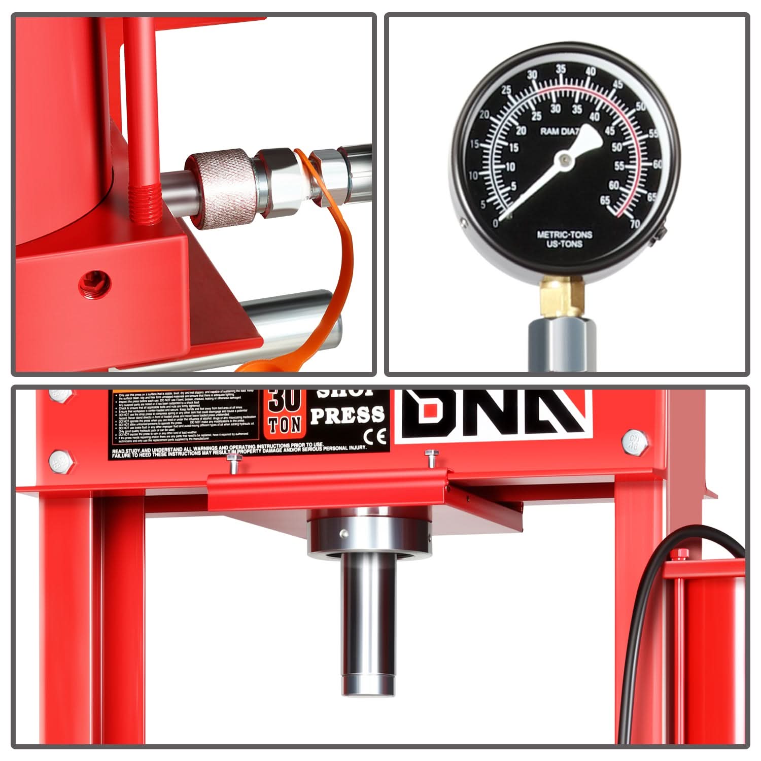 30 Ton Pneumatic Shop Press for Automotive Repair