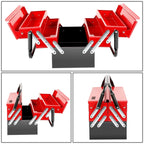 18" 3-Level Folding Tool Box with 5 Organizer Drawers