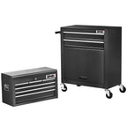 2-Piece Combination Tool Roller Cabinet Set - Black