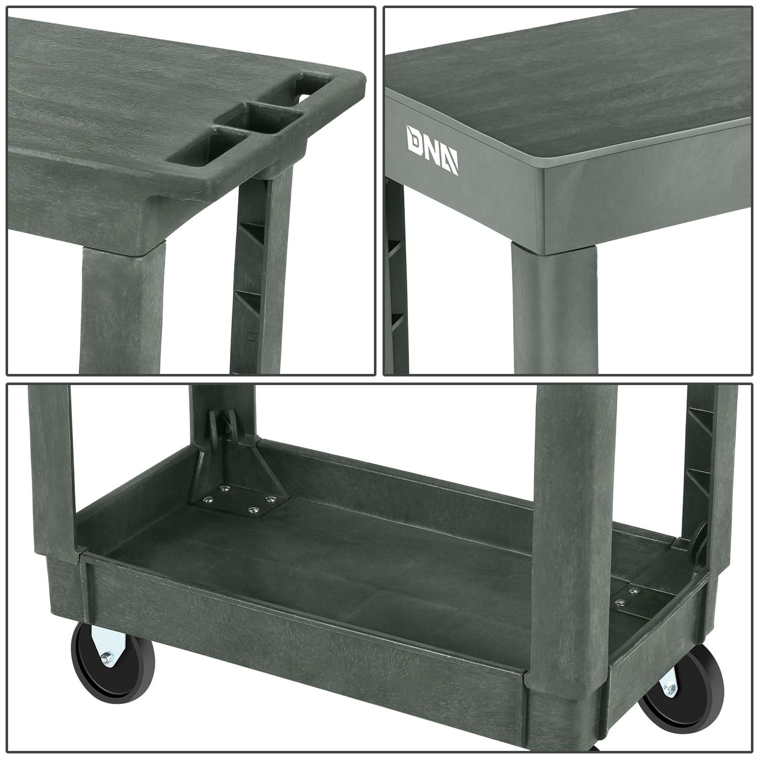 Small Flat Top Service Cart 2 Layer Automotive Shop Equipment