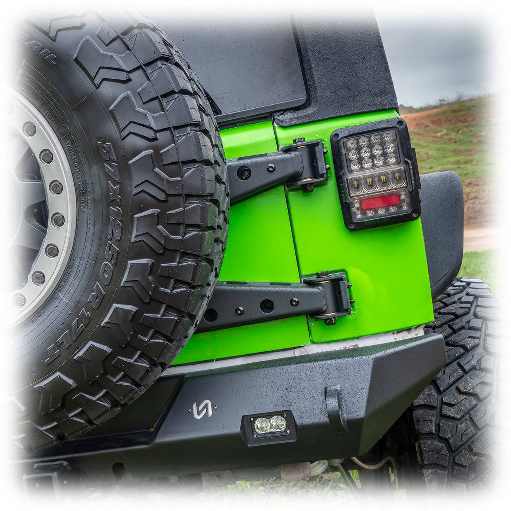 Turn Offroad Jeep JK Tire Carrier + Tailgate Reinforcement | 2007–2018