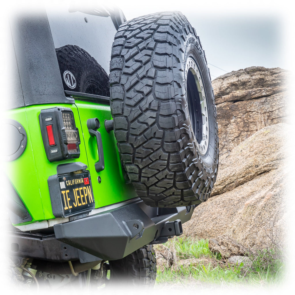 Turn Offroad Jeep JK Tire Carrier + Tailgate Reinforcement | 2007–2018