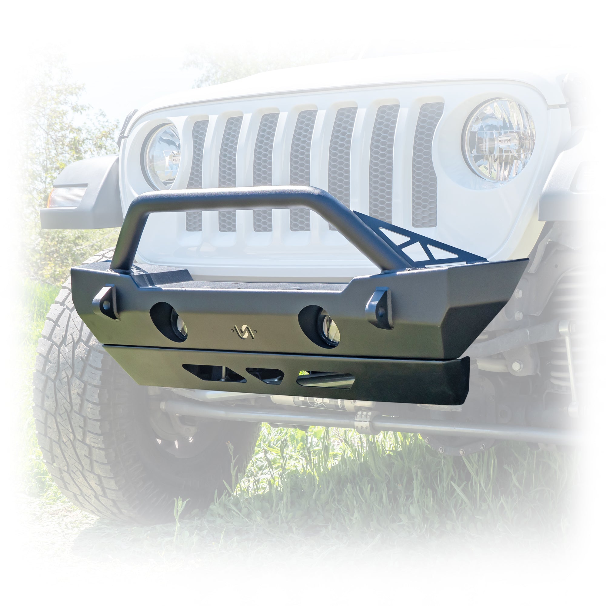 Turn Offroad Jeep JK/JL/JT Front Bumper with Bolt-On Bull Bar & Skid Plate | 2007–2025