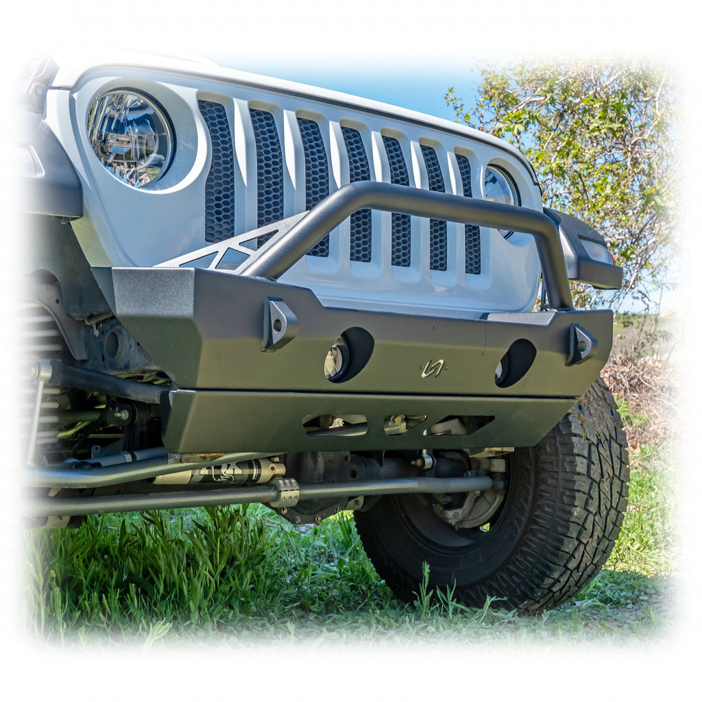 Turn Offroad Jeep JK/JL/JT Front Bumper with Bolt-On Bull Bar & Skid Plate | 2007–2025