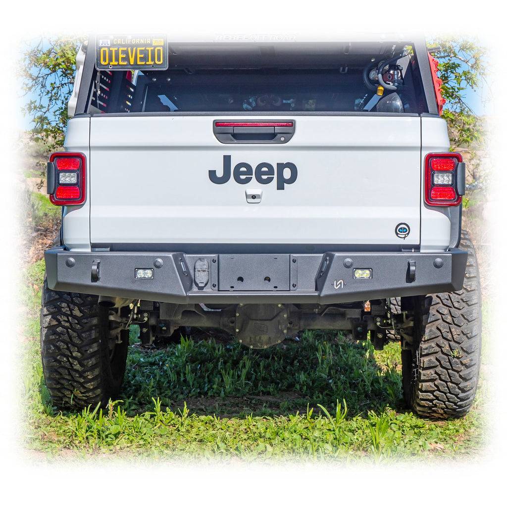 Turn Offroad Jeep JT Gladiator Rear Bumper with Frame-Mounted Rock-Slider Wings | 2020–2025