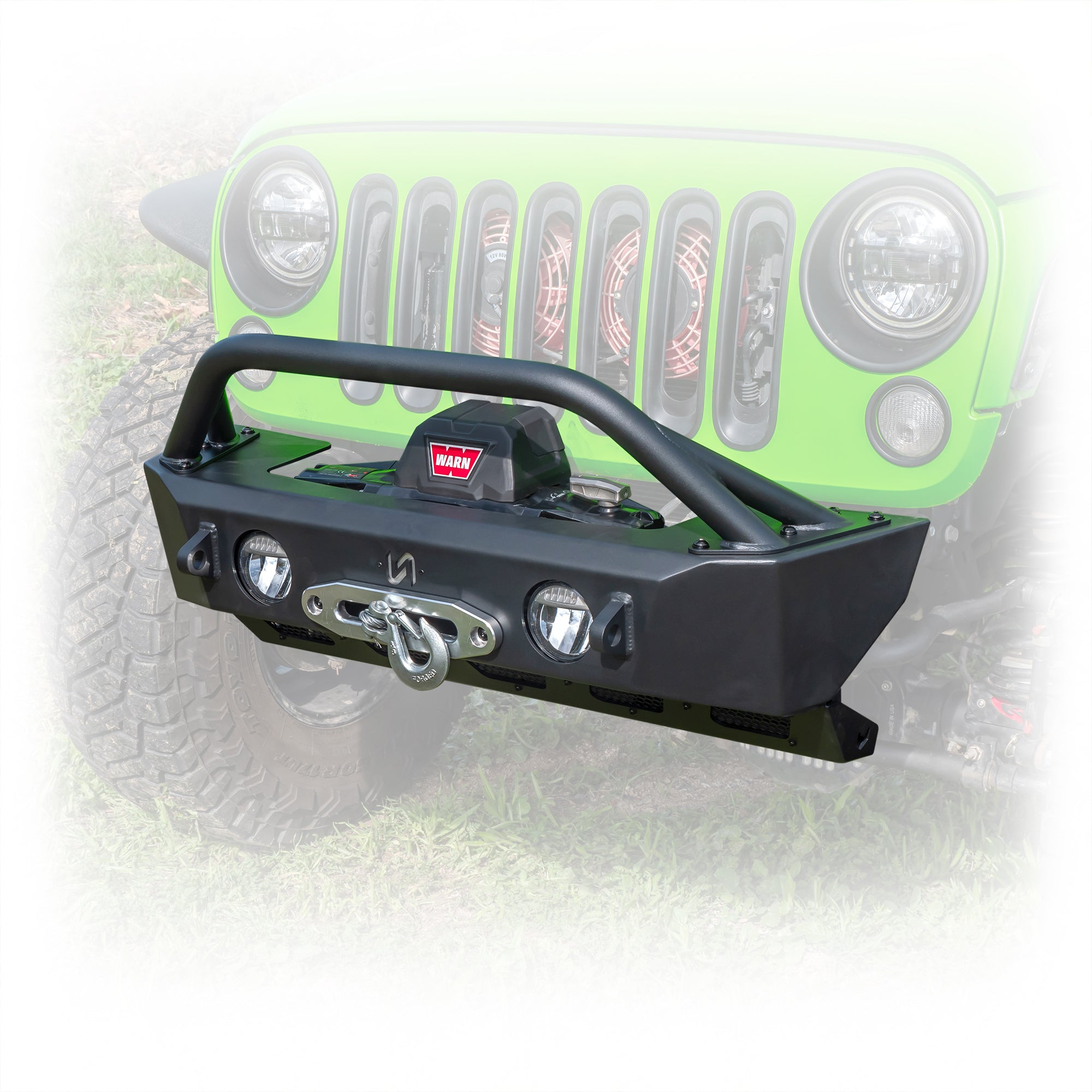 Turn Offroad Jeep JK/JL/JT Front Bumper with Skid Plate & Recessed Winch Mount | 2007–2025
