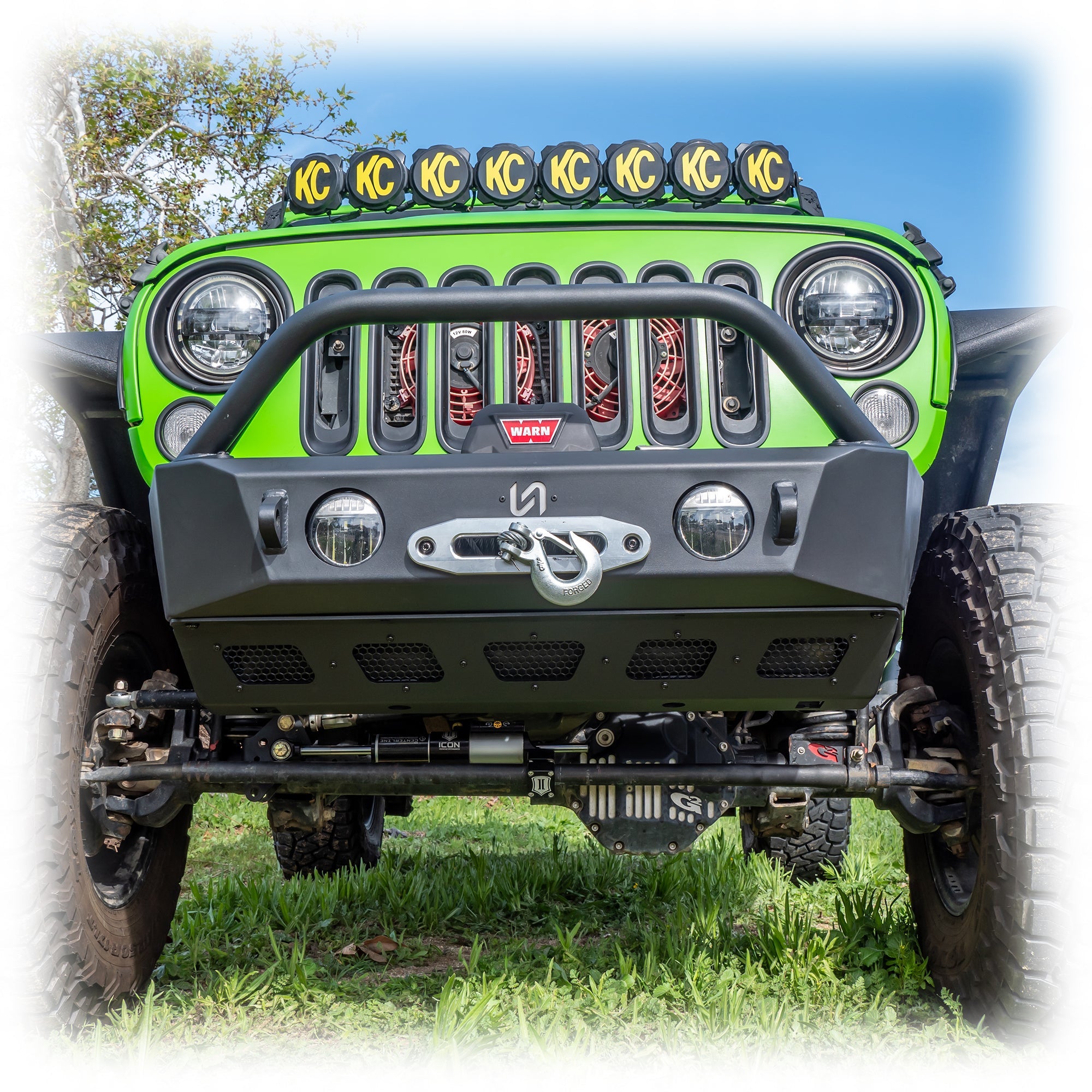 Turn Offroad Jeep JK/JL/JT Front Bumper with Skid Plate & Recessed Winch Mount | 2007–2025