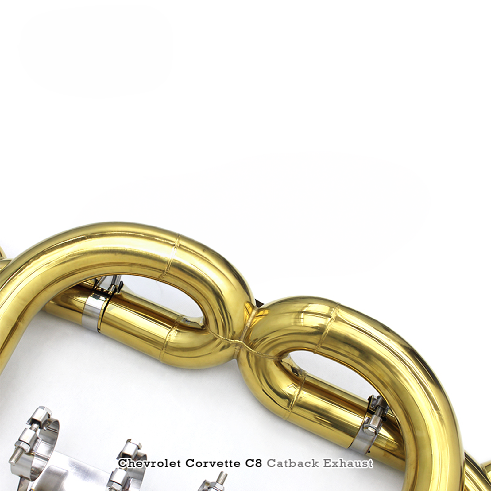 Valved Gold Plated Catback Exhaust Carbon Fiber Tips for Corvette C8 - Bull Boost Performance