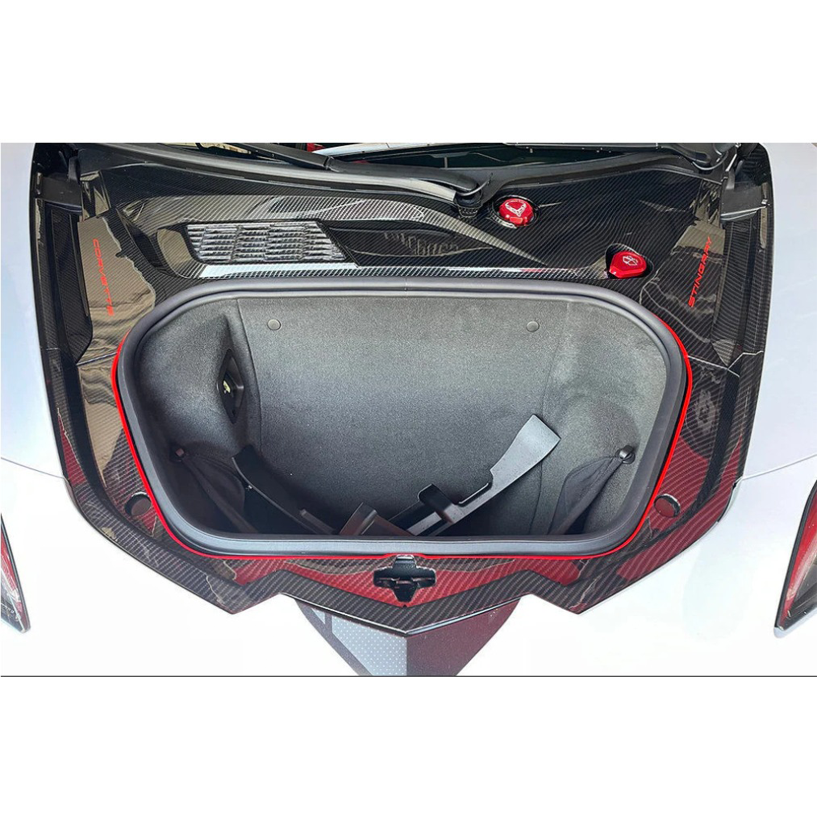 Dry Carbon Fiber Front Frunk Cover Trim Replacement for Chevrolet Corvette C8 Z06 Z51 Stingray - Bull Boost Performance