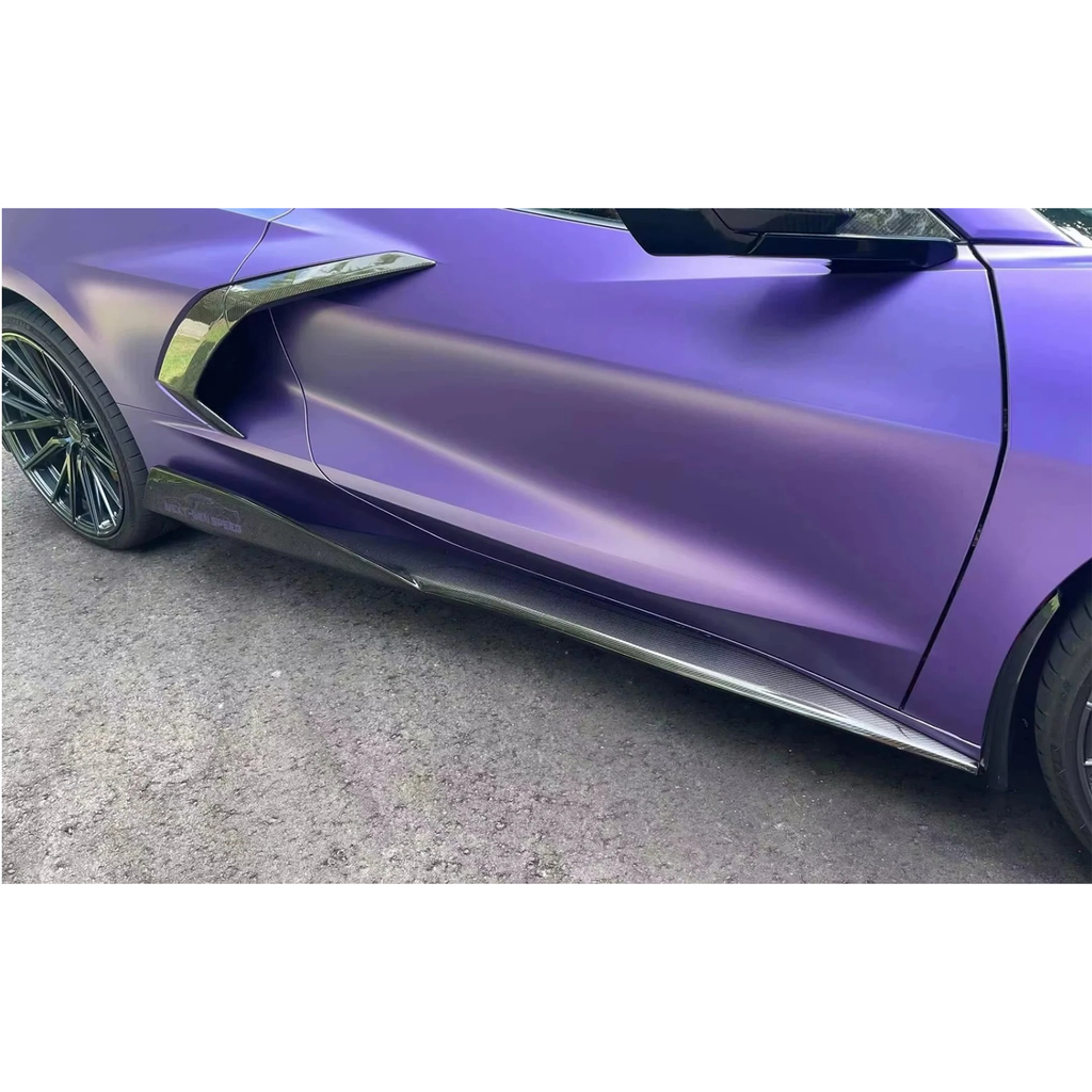Carbon Fiber Side Skirts for Chevrolet Corvette C8 - Bull Boost Performance