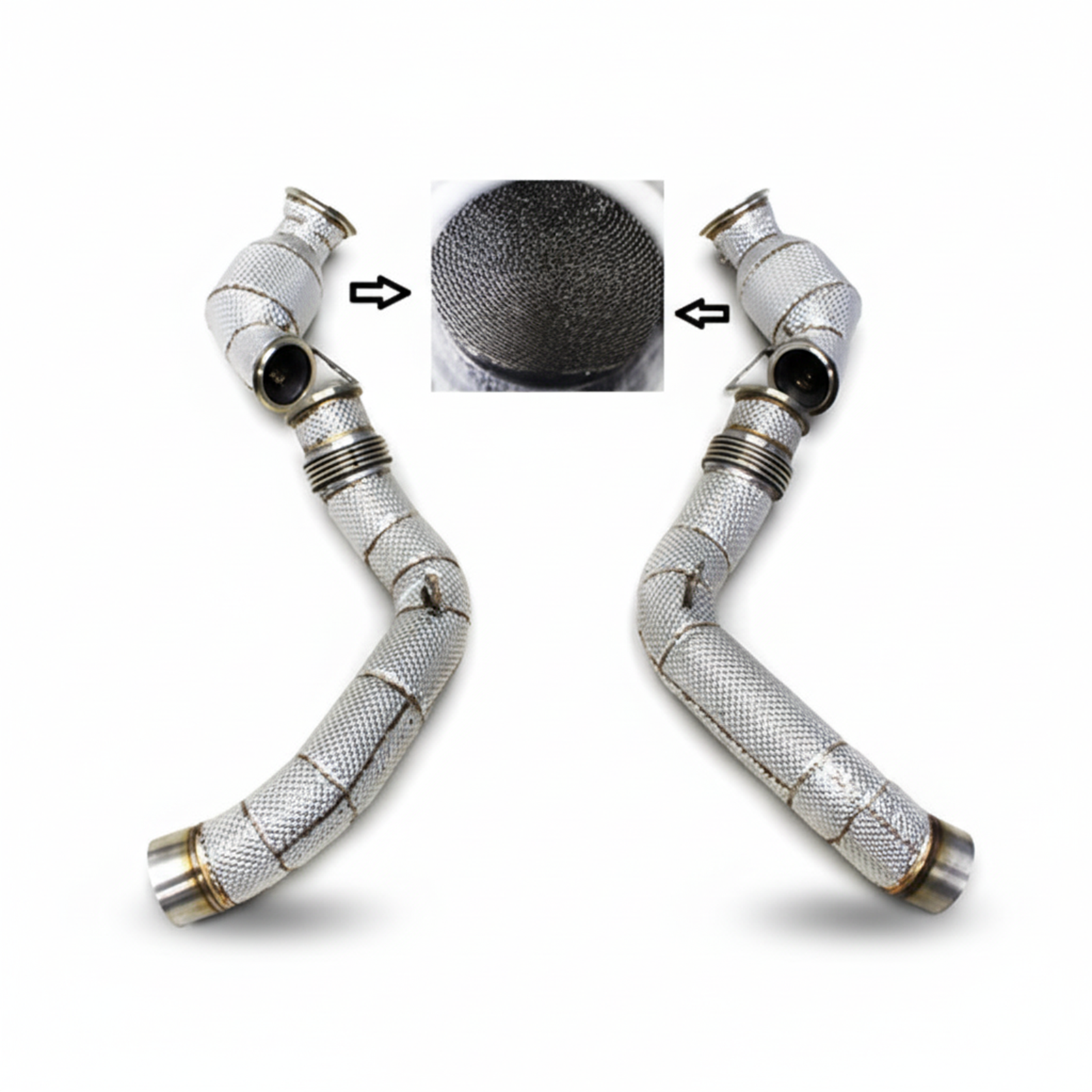 Stainless Catted Downpipe Heat Shield for BMW M5 F90 4.4T - Bull Boost Performance