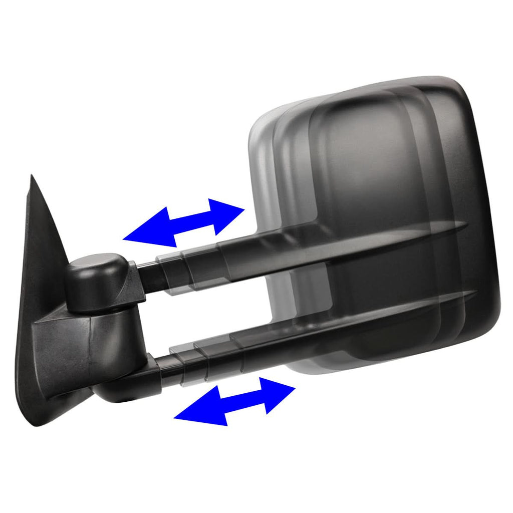 1997-2003 Ford F-150 Manual Towing Mirrors Pair Black