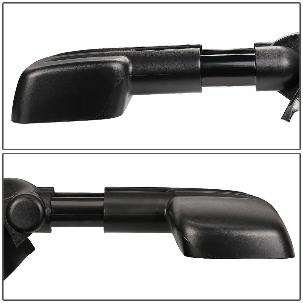 1997-2003 Ford F-150 Manual Towing Mirrors Pair Black