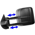 2007-2013 Chevrolet Silverado Left Manual Towing Mirror Black