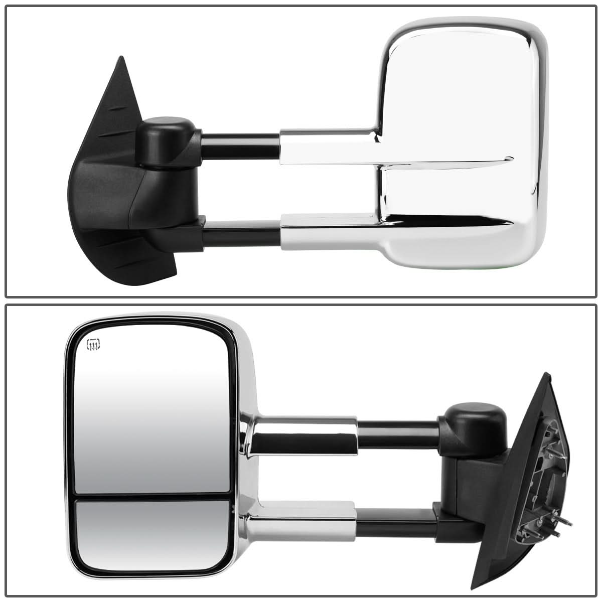 2007-2012 Chevrolet Silverado Towing Mirrors - Manual Chrome Pair