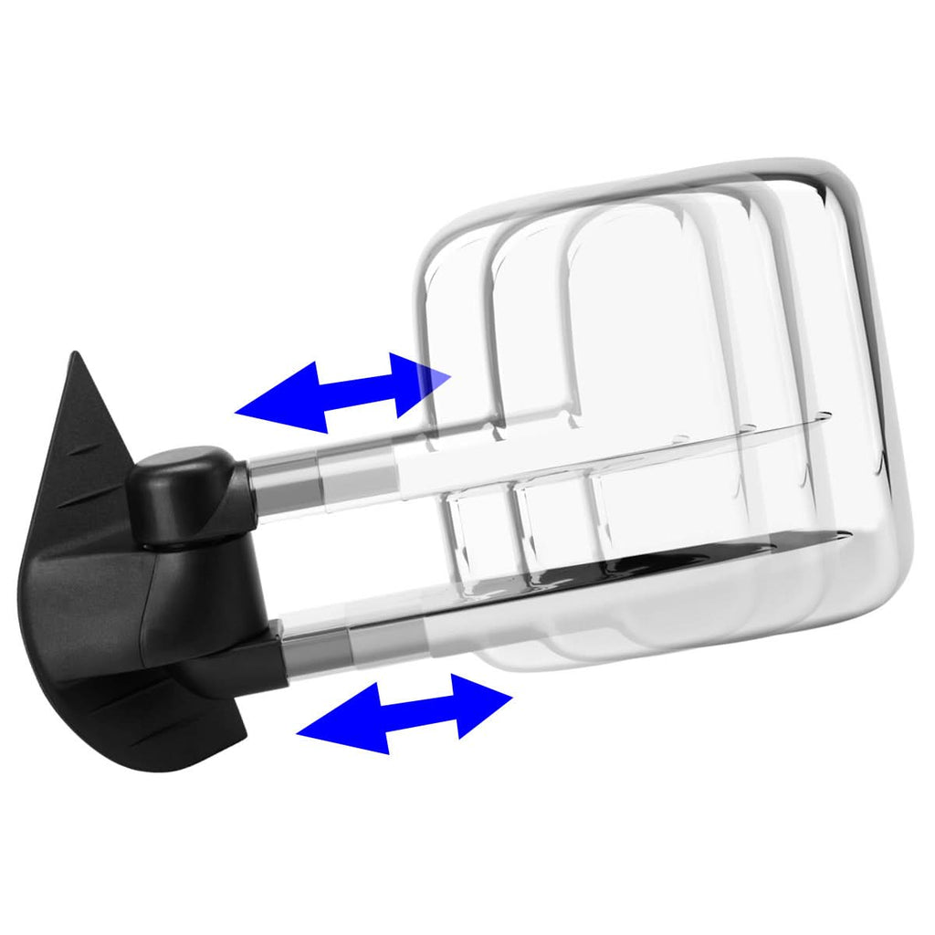 2007-2012 Chevrolet Silverado Towing Mirrors - Manual Chrome Pair