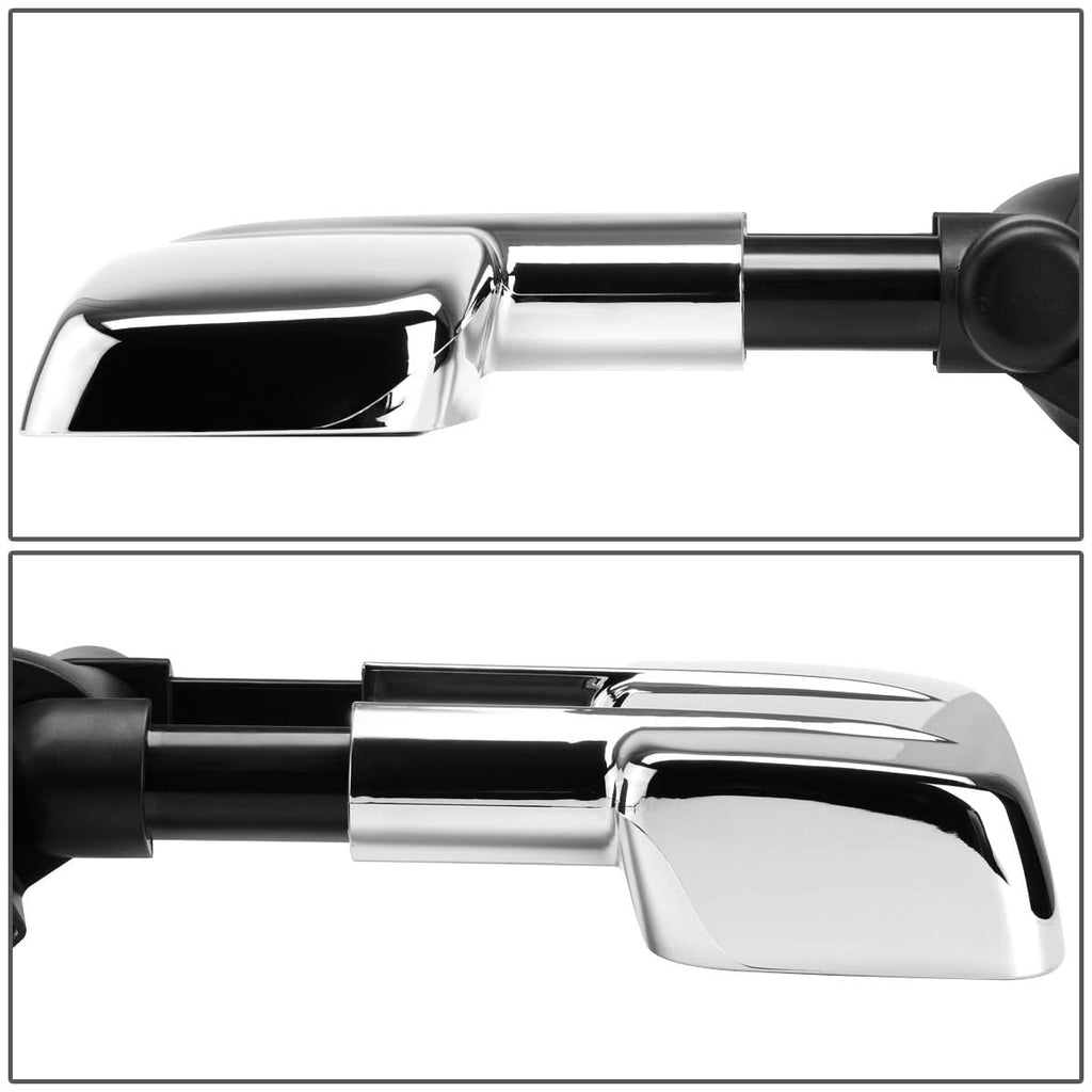 2007-2012 Chevrolet Silverado Towing Mirrors - Manual Chrome Pair