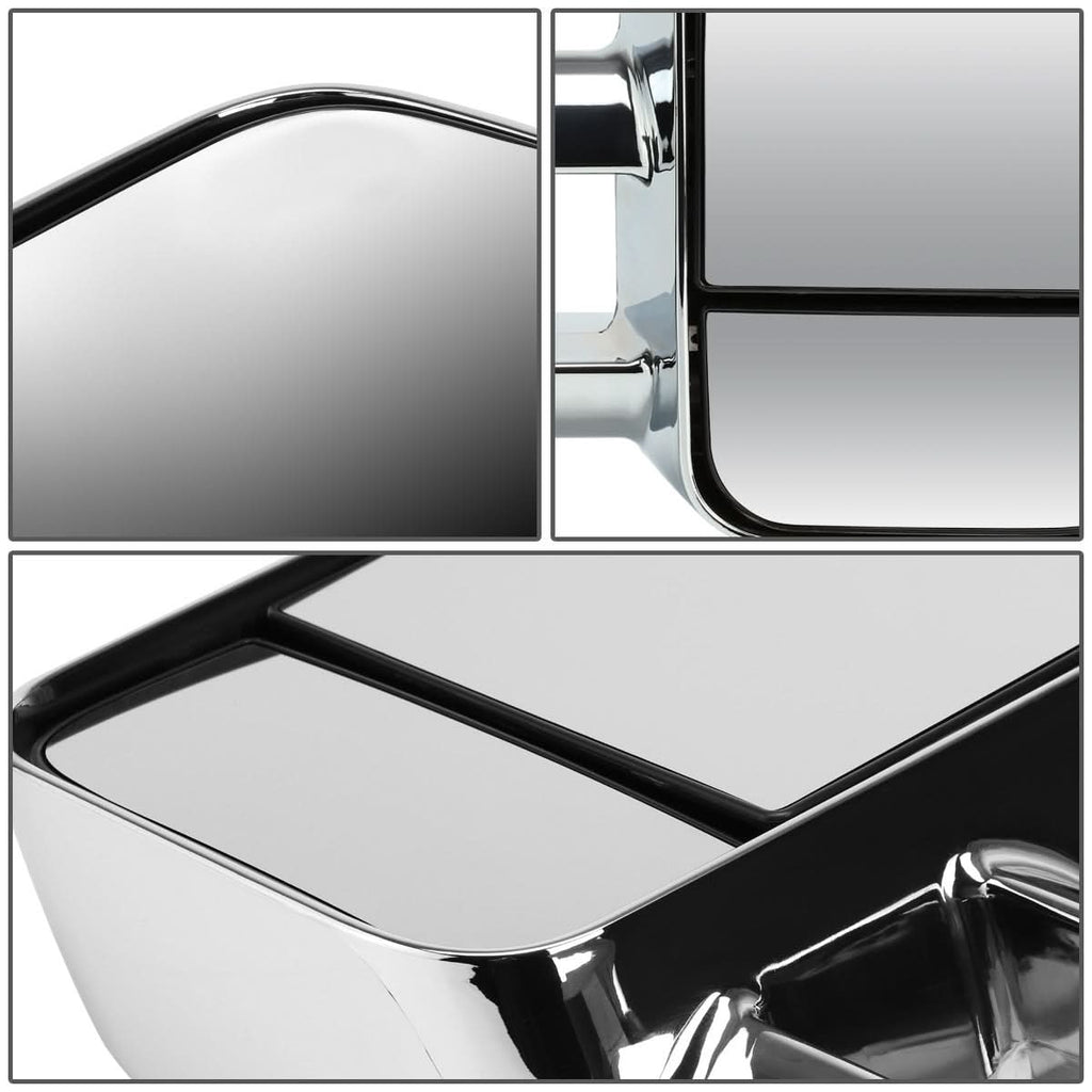 2007-2012 Chevrolet Silverado Towing Mirrors - Manual Chrome Pair