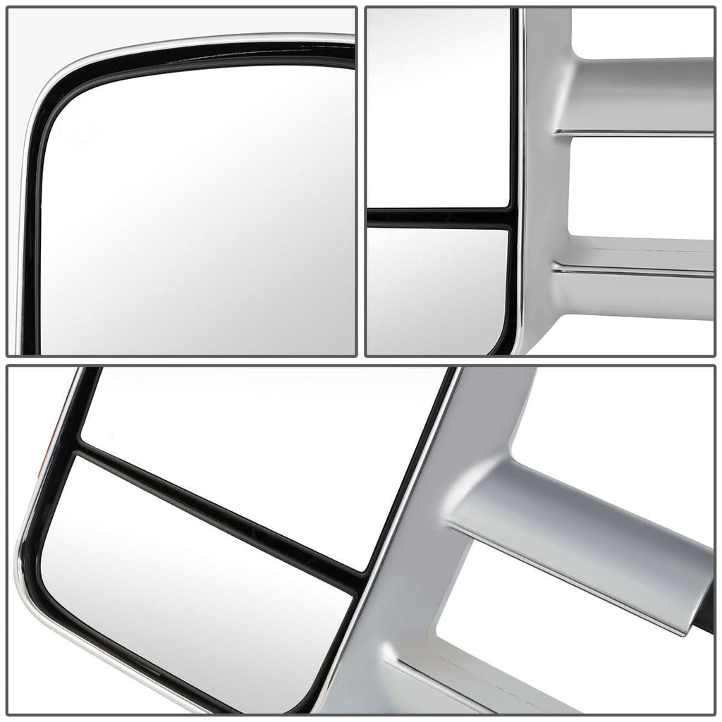2007-2013 Chevrolet Silverado Towing Mirrors - Manual LED Chrome Pair