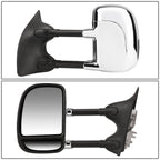 99-07 Ford F-250 F-350 F-450 F-550 Manual Towing Mirrors Chrome Pair