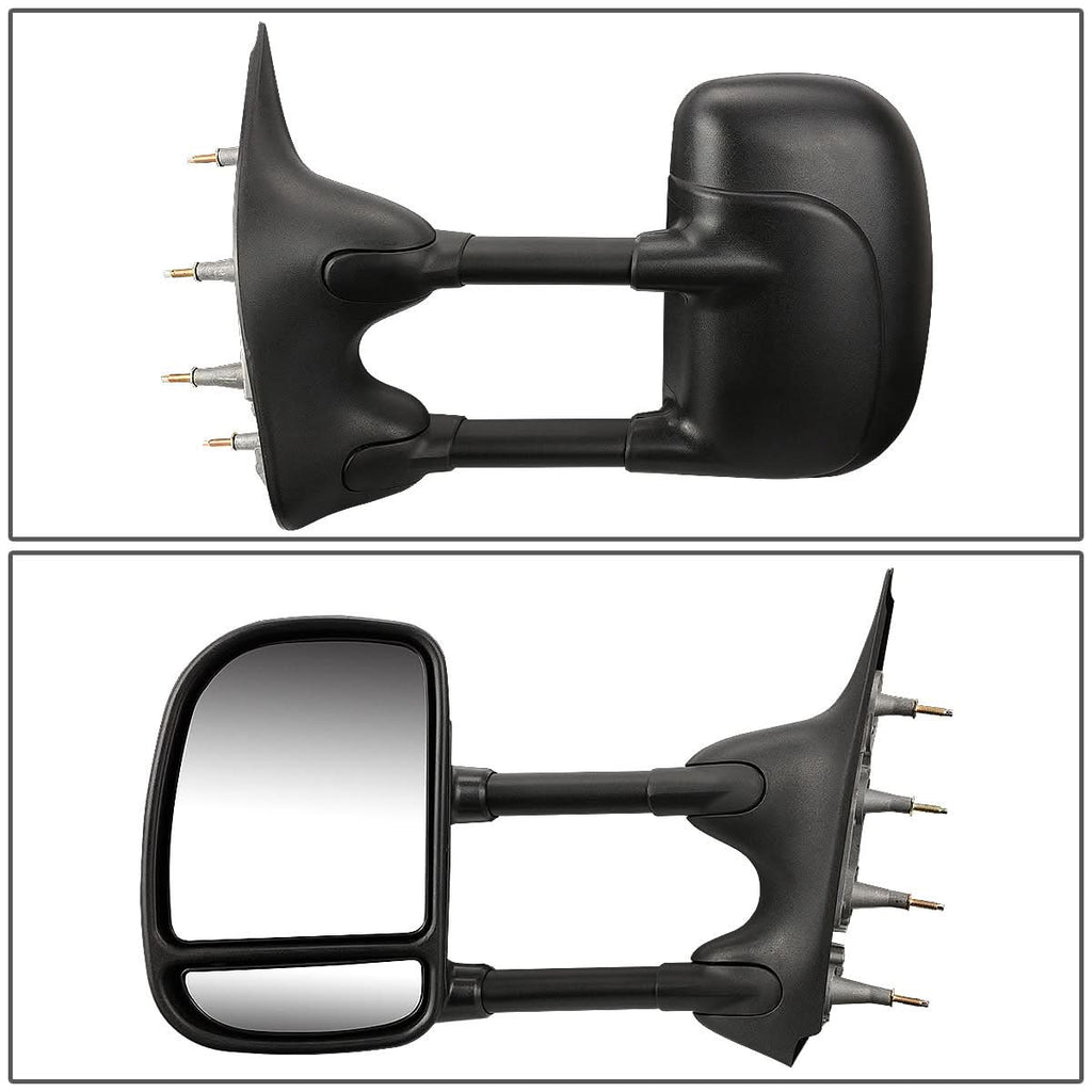 03-07 Ford E-150 E-250 E-350 Towing Mirrors - Manual Black Pair