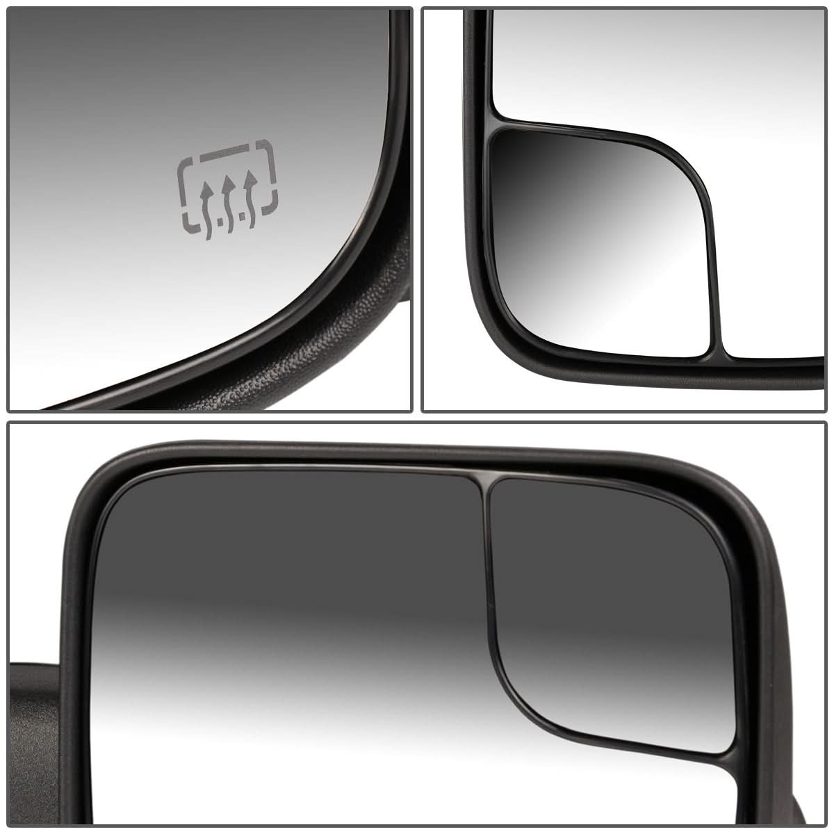 98-02 Dodge Ram Powered Heated Towing Mirrors - Black Pair