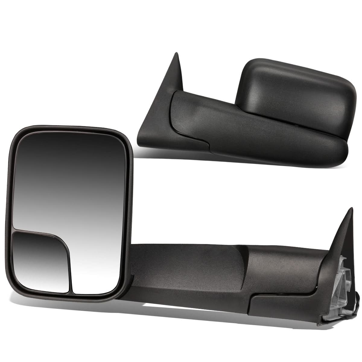 94-02 Dodge Ram Manual Towing Mirrors - Black Pair