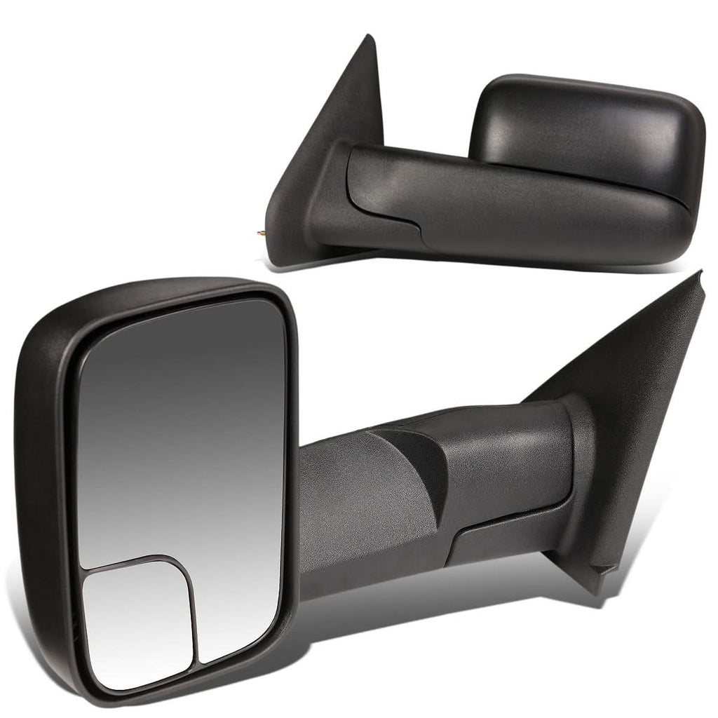 02-08 Dodge Ram 1500 / 03-09 Ram 2500 3500 Manual Towing Mirrors - Black