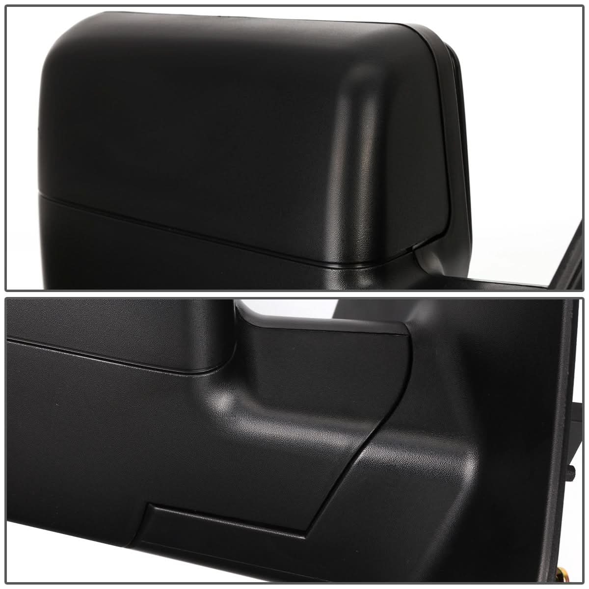 04-14 Ford F-150 Right Manual Towing Mirror - Black