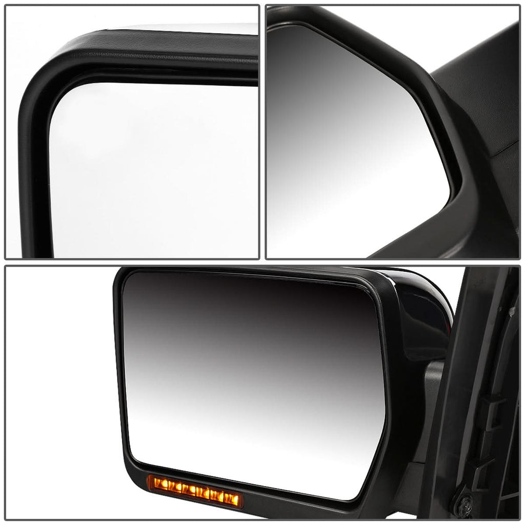 04-14 Ford F-150 Left Towing Mirror Manual LED Amber Signal Chrome