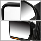 04-14 Ford F-150 Left Towing Mirror Manual LED Amber Signal Chrome