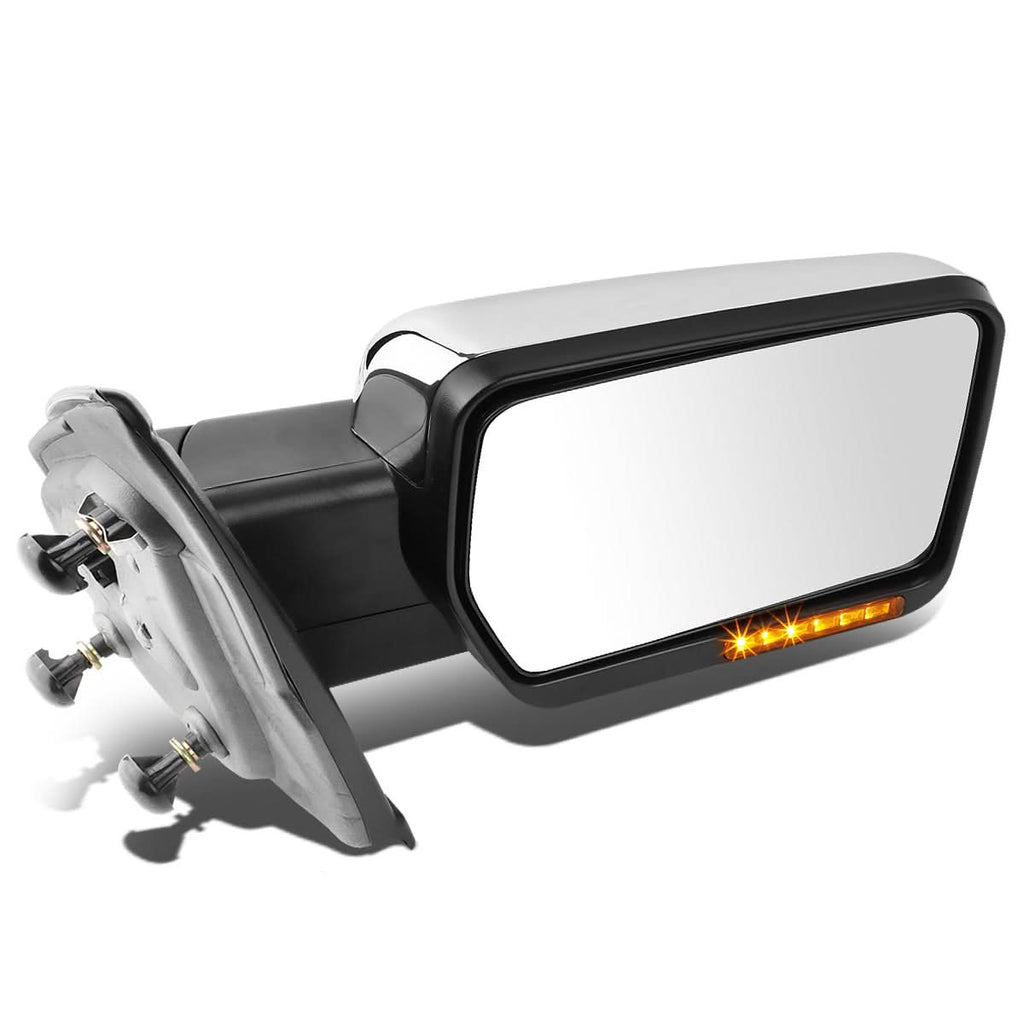 2004-2014 Ford F-150 Right Manual Towing Mirror - LED Amber Signal