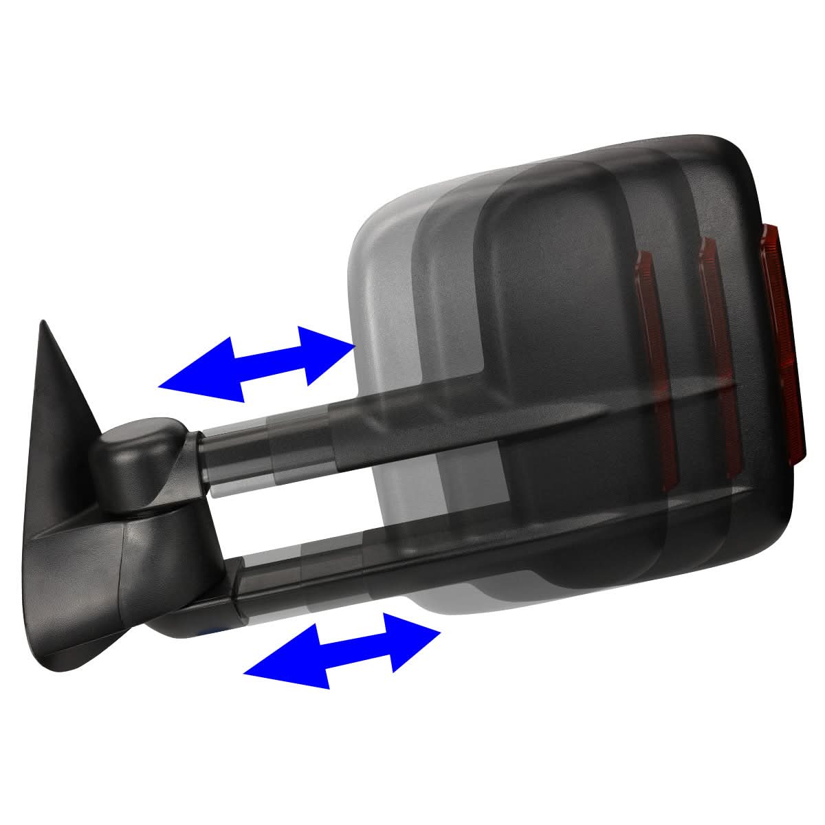 99-02 Chevy Silverado GMC Sierra Towing Mirrors Heated Power Black Amber