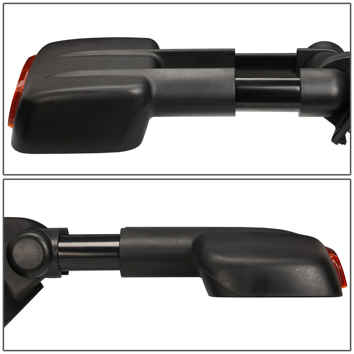 99-02 Chevy Silverado GMC Sierra Towing Mirrors Heated Power Black Amber