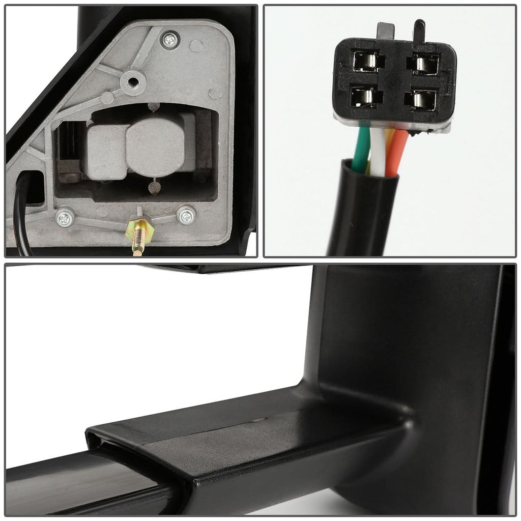 88-02 Chevrolet C/K Power Towing Mirrors Black Pair Non-Heated