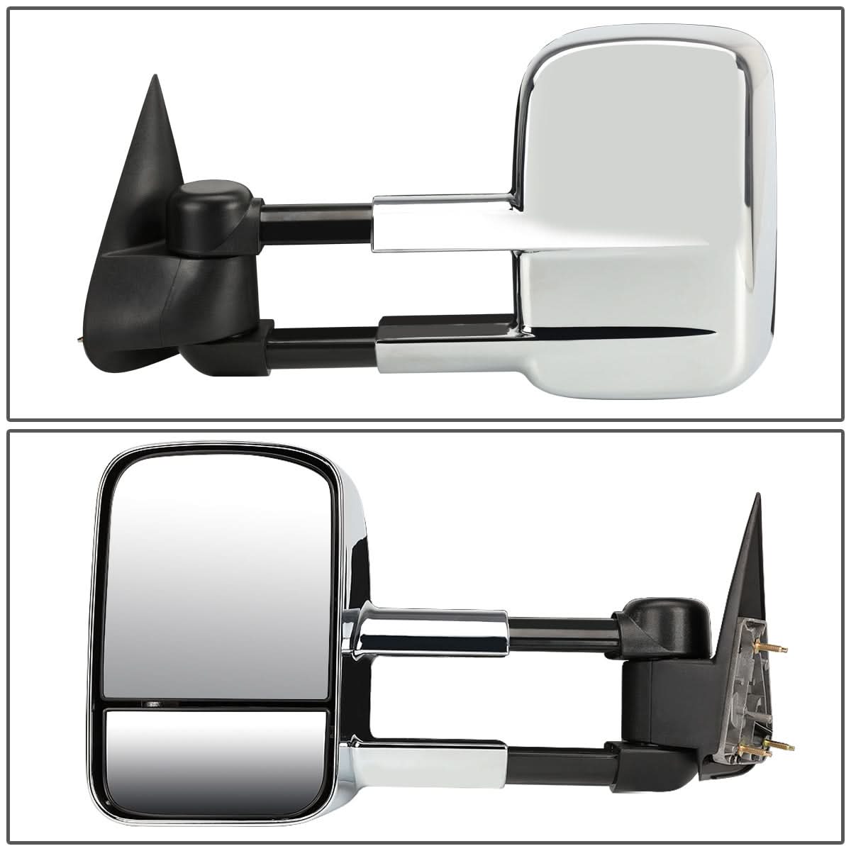 88-02 Chevrolet C/K Pickup Manual Towing Mirrors Chrome Pair
